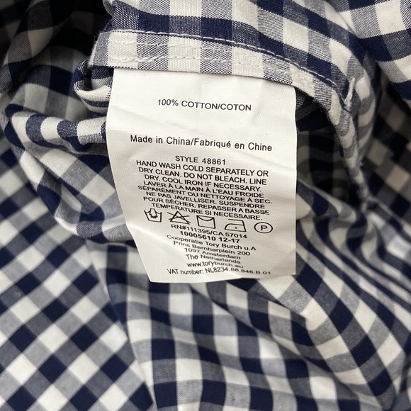 🛍️Tory Burch Gingham Romper. Blue and white. Size XS. NWT - Picture 10 of 12